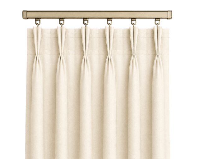 Channel fitting: Pleats hung from a track