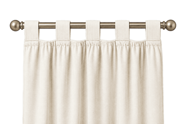Loops: Fabric tabs over a rod