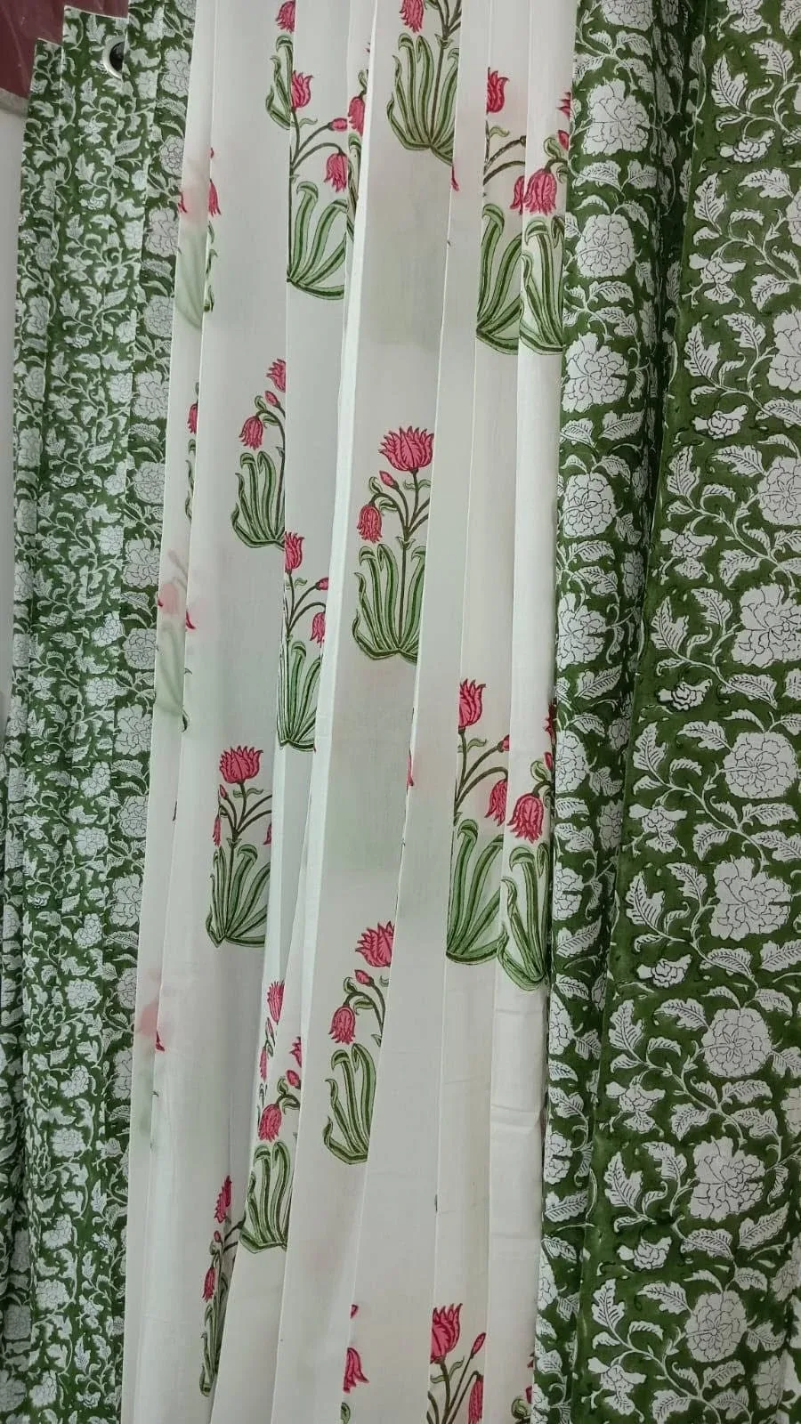 Original product photo of Forest Floral Jaal & Rani Lotus Coordinated Pure Cotton Curtains
