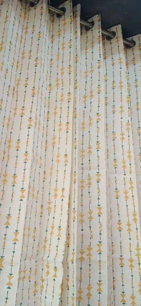 Original product photo of Sunehri Beaded Stripe Pure Cotton Curtains