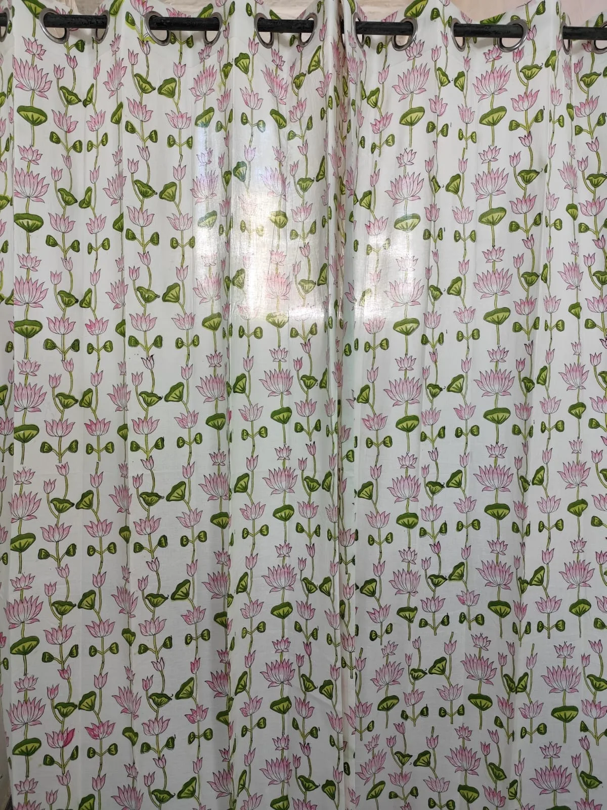 Original product photo of Blush Lotus Pond Pure Cotton Curtains