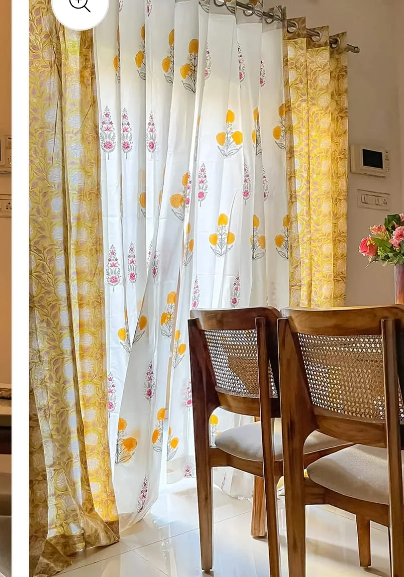 Original product photo of Golden Leaf & Rani Cypress Coordinated Pure Cotton Curtains