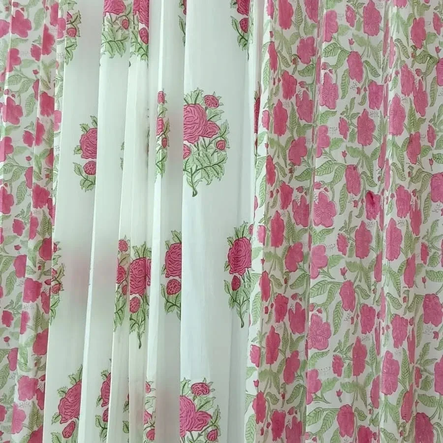 Original product photo of Rani Rose Garden & Bouquet Coordinated Pure Cotton Curtains