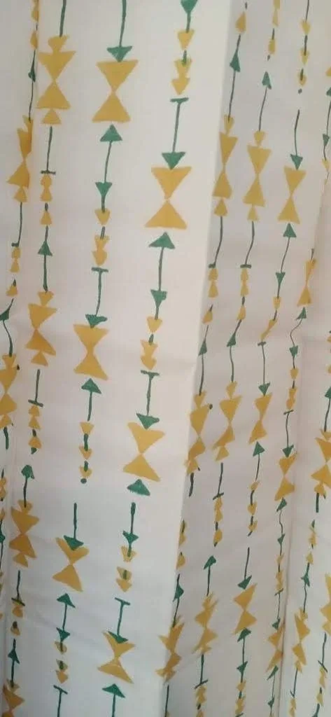 Original product photo of Mustard Teal Geometric String Pure Cotton Curtains