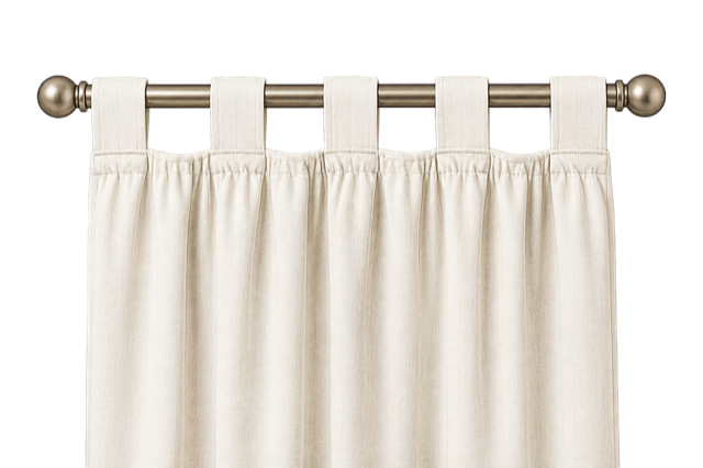 Loops: Fabric tabs over a rod